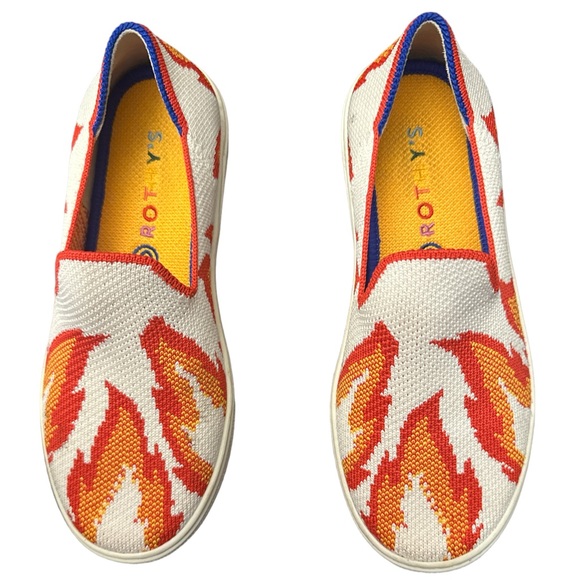 Rothy's The Kids Sneaker Flames Slip On Flats Shoes Big Kid Size 2 - Picture 1 of 8